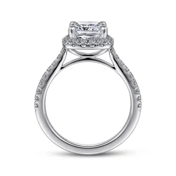 Hot Gabriel & Co. Idina - 14K White Gold Cushion Halo Diamond Engagement Ring