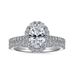 Gabriel & Co. Idina - 14K White Gold Oval Halo Diamond Engagement Ring