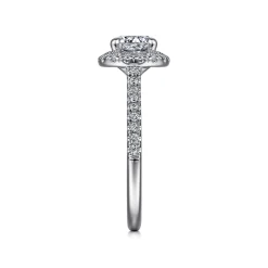Hot Gabriel & Co. Idina - 14K White Gold Round Halo Diamond Engagement Ring