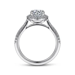 Hot Gabriel & Co. Idina - 14K White Gold Round Halo Diamond Engagement Ring