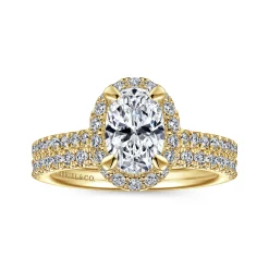 Gabriel & Co. Idina - 14K Yellow Gold Oval Halo Diamond Engagement Ring