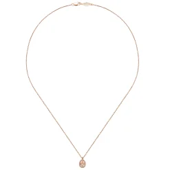 Online Gabriel & Co. 18 inch 14K Rose Gold Morganite and Diamond Halo Drop Necklace