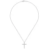 Hot Gabriel & Co. 18 inch 14K White Gold Diamond Cross Pendant Necklace