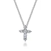 Discount Gabriel & Co. 18 inch 14K White Gold Diamond Cross Pendant Necklace