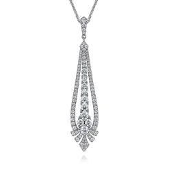 Hot Gabriel & Co. 18 inch 18K White Gold Diamond Statement Necklace