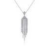 Best Gabriel & Co. 24 inch 18K White Gold Diamond Waterfall Pendant Necklace