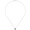 Clearance Gabriel & Co. 18 inch 14K White Gold Floral Sapphire and Diamond Halo Pendant Necklace