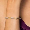 Outlet Gabriel & Co. 7inch 14K White-Yellow Gold Diamond Link Bracelet