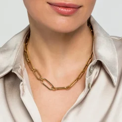 Hot Gabriel & Co. 17 inch 14K Yellow Casted Gold Bujukan Ball Link and Hollow Paperclip Link Chain Necklace
