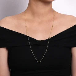 Online Gabriel & Co. 28 inch 14K Yellow Gold Bujukan Bead Station Necklace