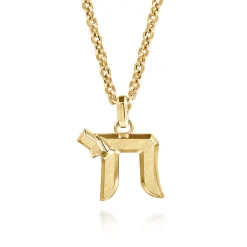 Gabriel & Co. 22 Inch 14K Yellow Gold Chai Pendant Necklace