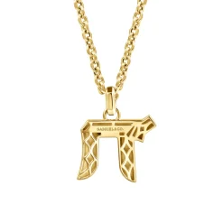 Gabriel & Co. 22 Inch 14K Yellow Gold Chai Pendant Necklace