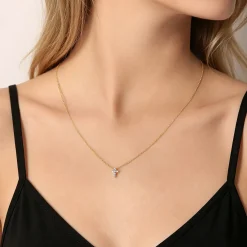 Hot Gabriel & Co. 18 inch 14K Yellow Gold Diamond Cross Pendant Necklace