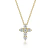 Hot Gabriel & Co. 18 inch 14K Yellow Gold Diamond Cross Pendant Necklace