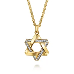 Outlet Gabriel & Co. 22 Inch 14K Yellow Gold Diamond Star of David Pendant Necklace