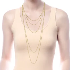 Sale Gabriel & Co. 32 inch 14K Yellow Gold Geometric Shapes Diamond Station Necklace