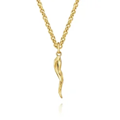 Gabriel & Co. 22 Inch 14K Yellow Gold Italian Horn Pendant Necklace