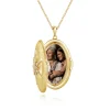 Best Gabriel & Co. 25 inch 14K Yellow Gold Oval Locket Necklace with Diamond Starburst Overlay