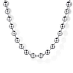 Discount Gabriel & Co. 24 Inch 4mm 14K White Gold Men's Hollow Ball Chain Necklace