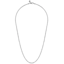 Sale Gabriel & Co. 22 Inch 2.85mm 14K White Gold Men's Hollow Link Chain Necklace