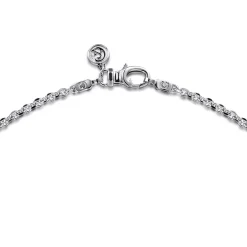 Sale Gabriel & Co. 22 Inch 2.85mm 14K White Gold Men's Hollow Link Chain Necklace