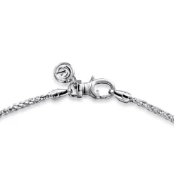Sale Gabriel & Co. 24 Inch 1.9mm 14K White Gold Men's Hollow Wheat Chain Necklace