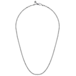 Outlet Gabriel & Co. 20 Inch 3.6mm 14K White Gold Men's Hollow Link Chain Necklace