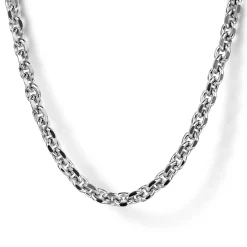 Outlet Gabriel & Co. 20 Inch 3.6mm 14K White Gold Men's Hollow Link Chain Necklace