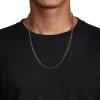 Sale Gabriel & Co. 24 Inch 3.6mm 14K White Gold Men's Hollow Link Chain Necklace