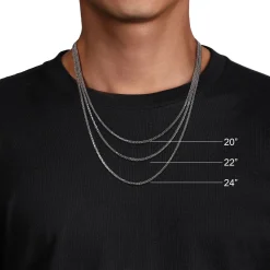 Best Gabriel & Co. 22 Inch 3.2mm 14K Yellow Gold Hollow Men's Wheat Chain Necklace