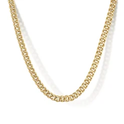 Clearance Gabriel & Co. 22 Inch 3mm 14K Yellow Gold Men's Hollow Cuban Link Chain Necklace