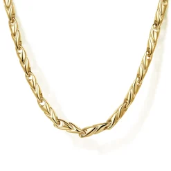 Best Gabriel & Co. 24 Inch 3.2mm 14K Yellow Gold Men's Hollow Link Chain Necklace