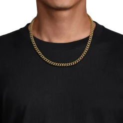 Outlet Gabriel & Co. 20 Inch 7mm 14K Yellow Gold Men's Solid Cuban Link Chain Necklace