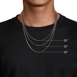 Best Gabriel & Co. 20 Inch 4.5mm 14K Yellow Gold Men's Solid Faceted Link Chain Necklace
