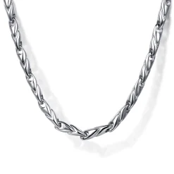 Sale Gabriel & Co. 22 Inch 3.2mm 925 Sterling Silver Men's Hollow Link Chain Necklace