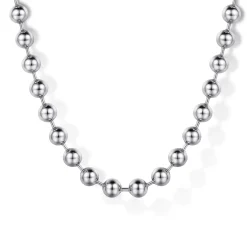 Discount Gabriel & Co. 20 Inch 4mm 925 Sterling Silver Men's Hollow Ball Chain Necklace
