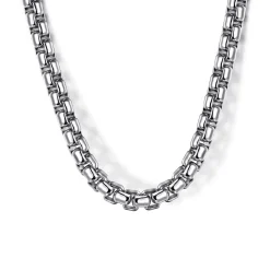 Hot Gabriel & Co. 24 Inch 4mm 925 Sterling Silver Men's Solid Round Box Chain Necklace