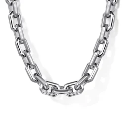 Discount Gabriel & Co. 20 Inch 5.6mm 925 Sterling Silver Men's Solid Faceted Link Chain Necklace