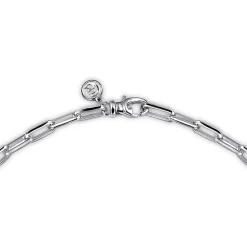 New Gabriel & Co. 24 Inch 4.5mm 925 Sterling Silver Men's Solid Faceted Link Chain Necklace