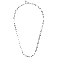 New Gabriel & Co. 20 Inch 4.5mm 925 Sterling Silver Men's Solid Faceted Link Chain Necklace