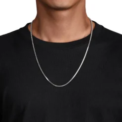 Sale Gabriel & Co. 24 Inch 2.5mm 925 Sterling Silver Men's Solid Box Chain Necklace