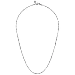 Sale Gabriel & Co. 20 Inch 2.85mm 925 Sterling Silver Men's Solid Link Chain Necklace
