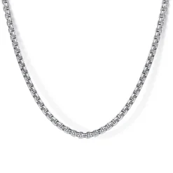 Clearance Gabriel & Co. 22 Inch 2.5mm 925 Sterling Silver Men's Solid Round Box Chain Necklace