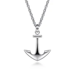 Discount Gabriel & Co. 22 Inch 925 Sterling Silver Anchor Pendant Necklace