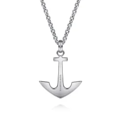 Discount Gabriel & Co. 22 Inch 925 Sterling Silver Anchor Pendant Necklace