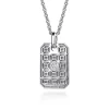 Gabriel & Co. 22 Inch 925 Sterling Silver and 14K Yellow Gold Dog Tag With Star of David Pendant Necklace