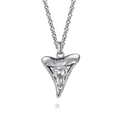 Outlet Gabriel & Co. 22 Inch 925 Sterling Silver Black Spinel Shark Tooth Pendant Necklace