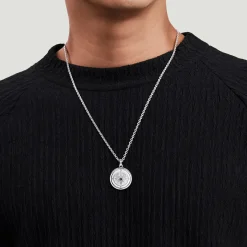 Hot Gabriel & Co. 22 Inch 925 Sterling Silver Black Spinel Compass Pendant Necklace