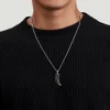 Clearance Gabriel & Co. 22 Inch 925 Sterling Silver Black Spinel Horn Pendant Necklace