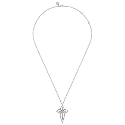 Outlet Gabriel & Co. 20 inch 925 Sterling Silver Bujukan and White Sapphire Cross Pendant Necklace